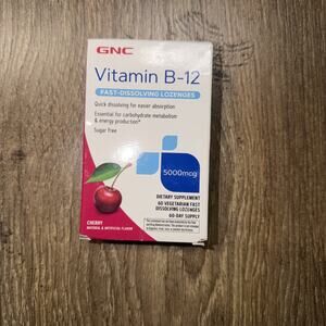 GNC Vitamin B-12 5000 mcg - Cherry - 60 Lozenges | 60 Servings BB 3/27